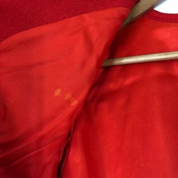 Pendleton 100% Virgin Wool Red Button Up Blazer Vintage Red Jacket - Picture 7 of 8